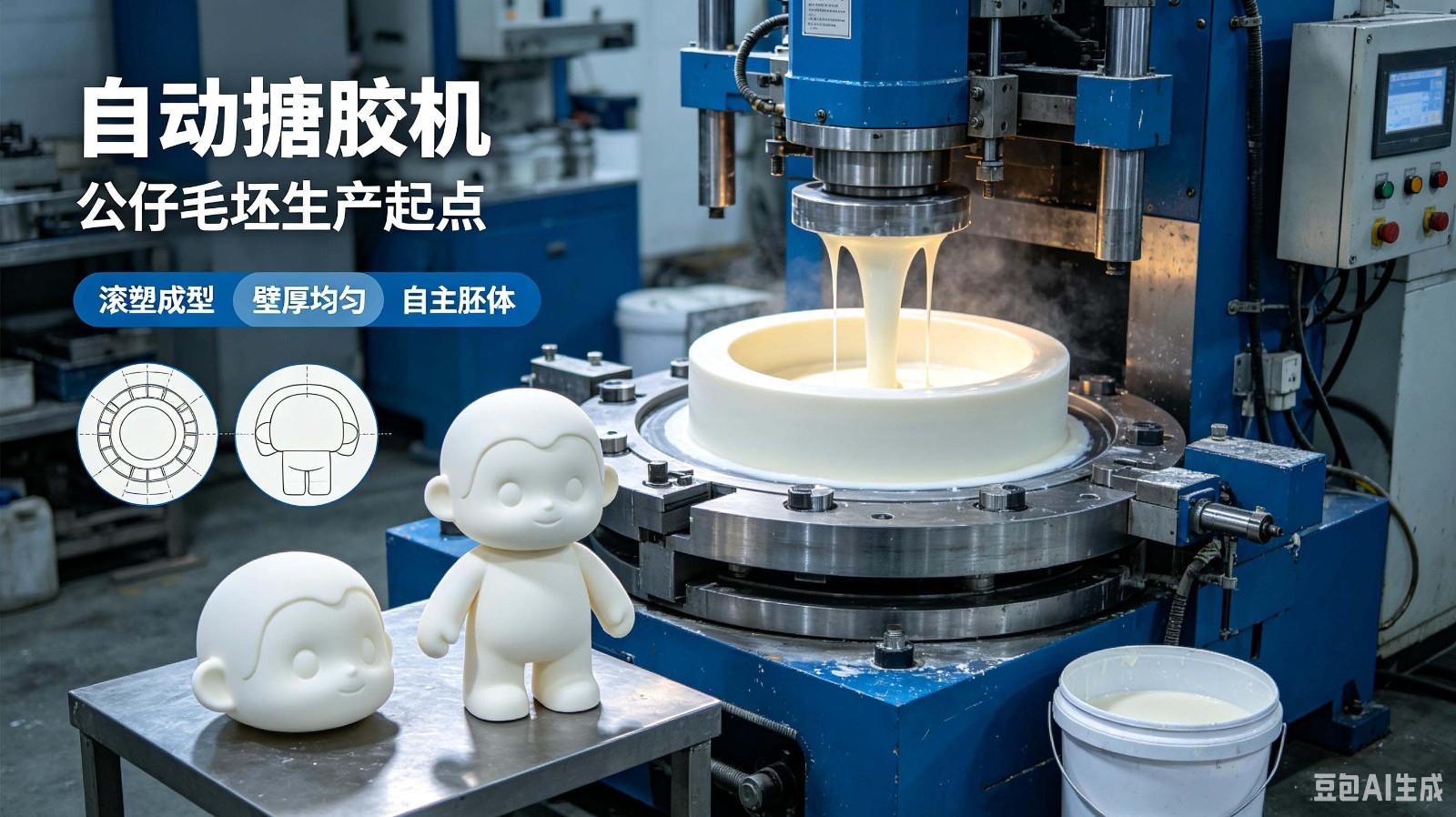 公仔毛坯源头设备：自动搪胶机，所有搪胶玩偶...